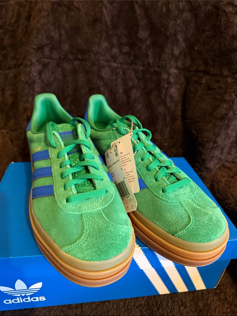 Adidas Gazelle Bold Womens Green Suede Sneakers 8.5 NIB